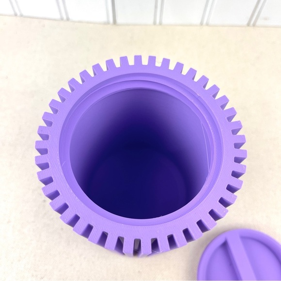 Striped Lidded Storage Container,  Organizer for Desk, Vanity or Home - Picture 6 of 10